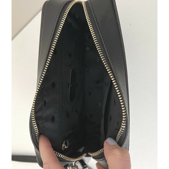 New Kate Spade Lauryn n BNY spots Camera bag Leather Black multi - Picture 6 of 7